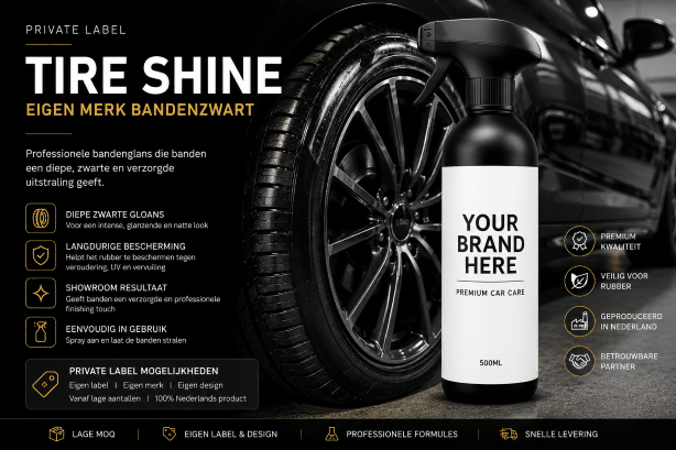 Private Label Tire Shine bandenzwart onder eigen merk laten produceren in professionele 500 ml fles